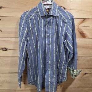Robert Graham Embroidered Cotton Silk Polyester Shirt Size Small